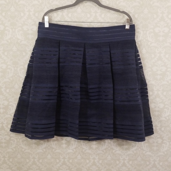 Torrid Striped Elastic Navy Full Skirt - Picture 2 of 8
